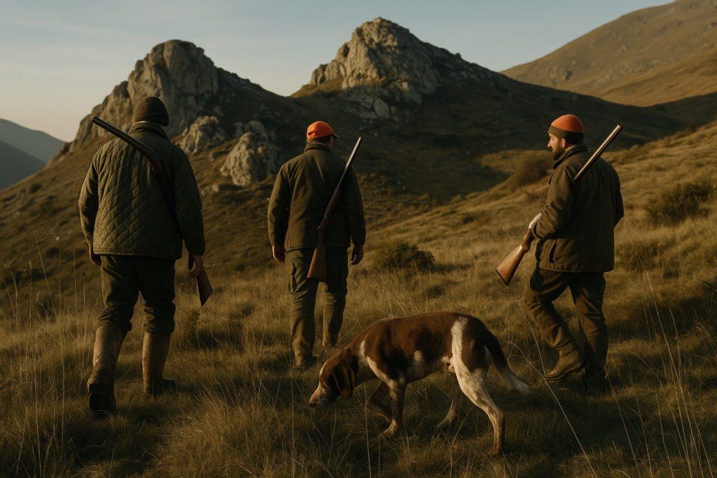 Croupes rocheuses d'altitude, approche en montagne — chasse du mouflon
